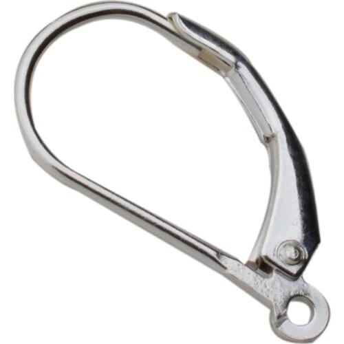 Solid 925 Sterling Silver Hinged French Leverback Eearwire Hook Findings with Open Jump Ring, snap hook for Earring Jewelry DIY