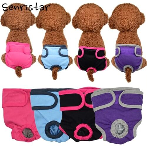 Pet Female Dog Physiological Pants Sanitary Diaper Washable Menstruation Underwear Briefs For Small Medium Girl Dogs Shorts