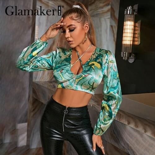 Атласные блузки Glamaker China At AliExpress