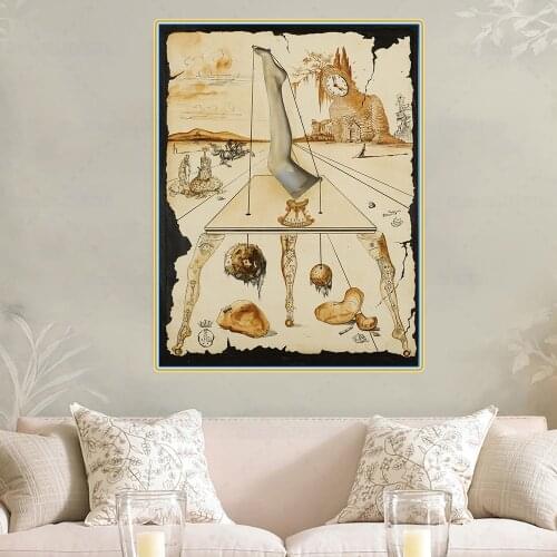 Holover Canvas Oil Painting Salvador Dali"Composition A La Jambe,1944"Surrealism Aesthetic Poster Wall Art Home Room Decoration