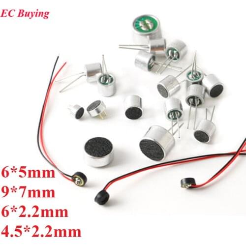 10pcs 9*4.5mm Capacitive Electret Microphone Pick-Up Sensitivity 52DB Electret Condenser MIC 9x4.5mm 9mmx4.5mm