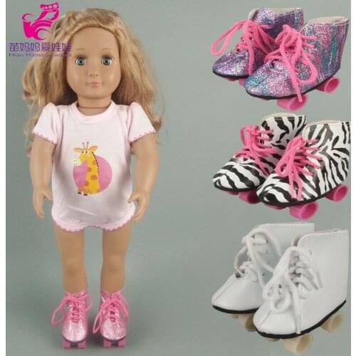 7.5 cm doll boots for 43 cm baby doll shoes for 18 inch girl doll Skating winter boots