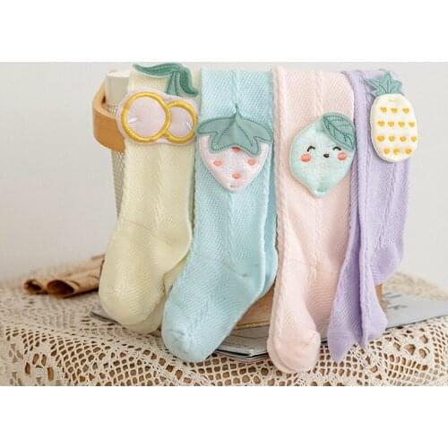 Summer baby girls cute Fruit Jewelry Tights Mesh Cotton Spring Rompers Mosquito Socks pantyhose pantis de niñas колготки детские