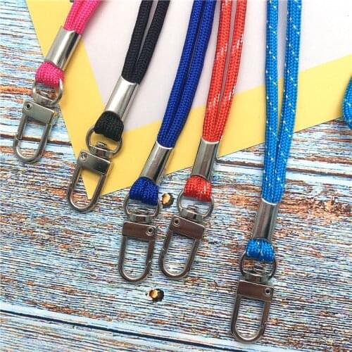 50pcs/lot Metal cilp Lanyards Neck Phone Strap For ID Pass Card Badge Gym Key / Mobile Phone USB Holder DIY Hang Rope Lanyard