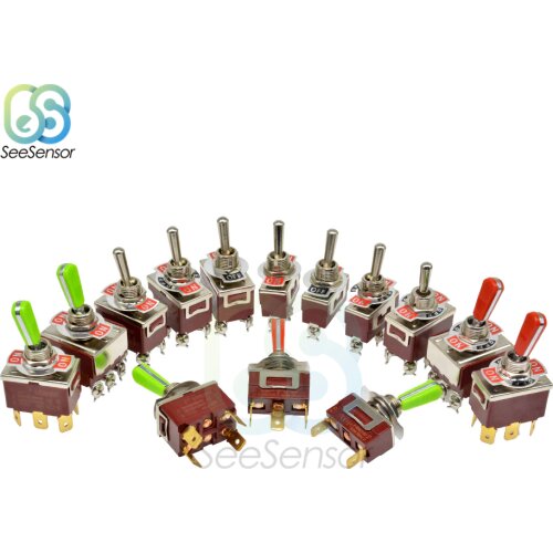 Miniature Toggle Switch 2/3/4/6/9 Pin 250V 16A ON-OFF ON-ON ON-OFF-ON E-TEN(C)1021/1122/1121/1322/1321/1221/223 E-TEN(A)9210