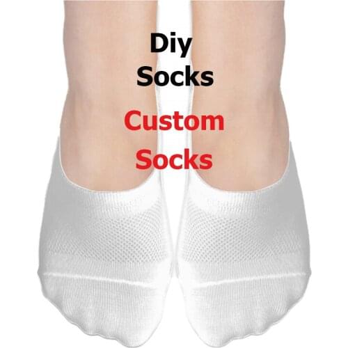 3D Print DIY Custom Design Men/Women Invisible Slippers Short Socks