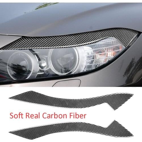Soft Real Carbon Fiber Headlight Eyelids Eyebrow Trim Fit For BMW Z4 E89 2009-2012