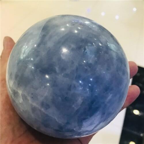 Natural Blue Celestite Stone Heart Crystal Gemstone The Ball Healing