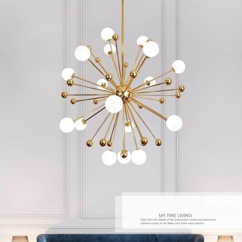 Nordic LED meal pendant lamps postmodern creative personality dandelion glass ball American simple bedroom pendant lights