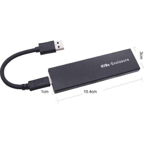 NVMe Protocol M.2 NVMe to USB3.1 GEN2 Type C SSD Metal Hard Disk Enclosure with TypeA to TypeC Cable
