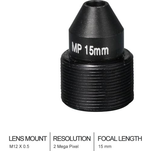 HD CCTV Lens Pinhole 15MM M12*0.5 Mount 1/2" F1.6 28.3 degree for Security CCTV cameras
