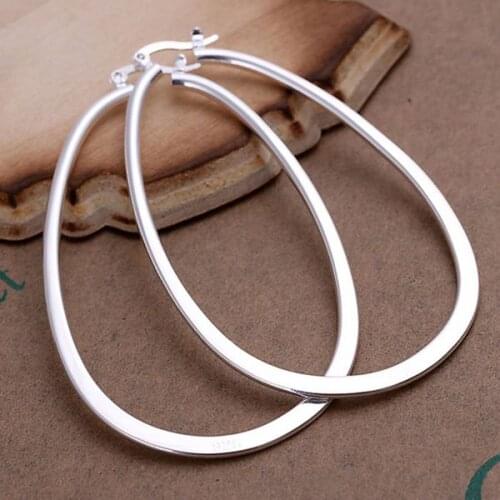 Wholesale silver plated Earring,silver plated Fashion Jewelry,Flat U Hoop Earrings SMTE001