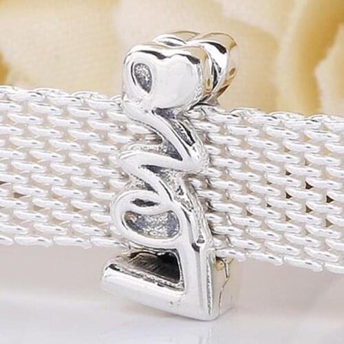 Original Reflexions Love Letter Clip Stopper Beads Fit 925 Sterling Silver Bead Charm Bracelet Bangle Diy Jewelry