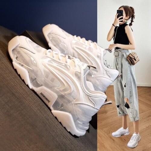 Brand High-quality Sponge Cake Old Shoes Women Spring2021new Wild Fashion Mesh Breathable Summer Trend Casual Sports Women Shoes