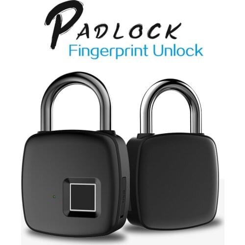 Rechargeable Smart Lock Keyless Fingerprint Lock IP54 Waterproof Anti-Theft Security Padlock Door Luggage Lock FLP30
