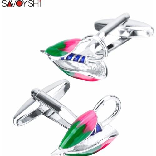 SAVOYSHI Novelty Fishhook Cufflinks for Mens Shirt Brand Cuff nails High Quality Colorful Enamel Cuff links Men Jewelry gemelos