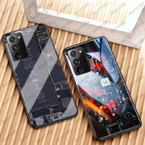 Auroras For Samsung Galaxy S20 FE 5G Case Explorer Painted Tempered Glass Cover For Samsung S20 FE Shockproof Hard Cases