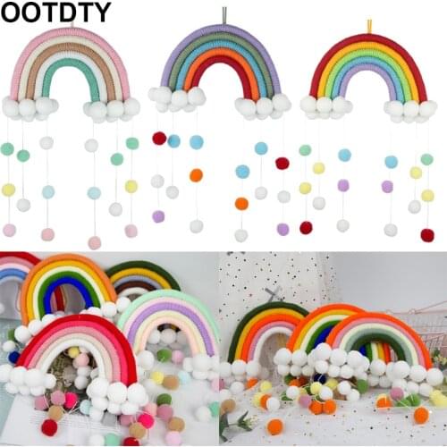 Nordic Rainbow Handmade Weaving Ornament Kids Room Wall Hanging Home Decoration Accessories