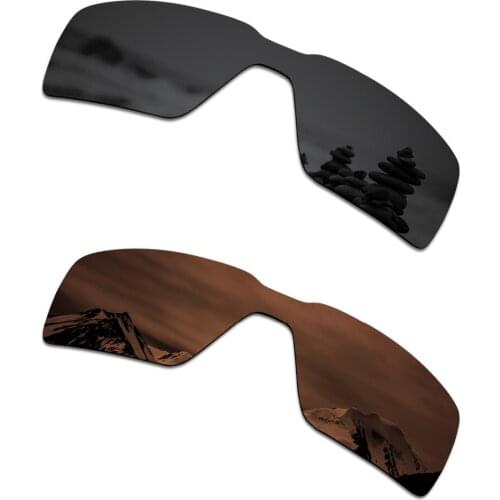 SmartVLT 2 Pieces Polarized Sunglasses Replacement Lenses for Oakley Probation Stealth Black and Amber Brown