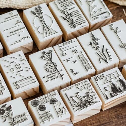 XINAHER Flower Vintage Plant stamp DIY wooden rubber stamps for scrapbooking stationery scrapbooking standard stamp