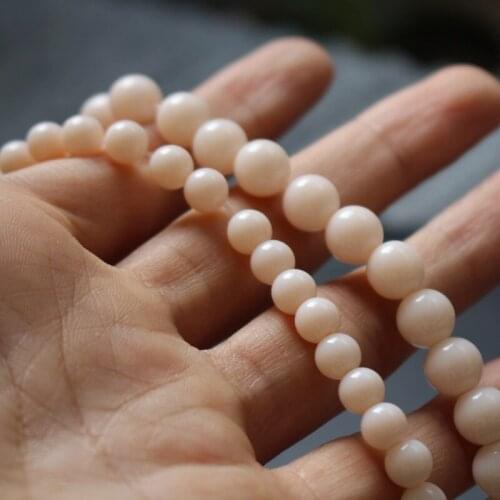 6mm 8mm Glass beads Round Beige color for jewelry making