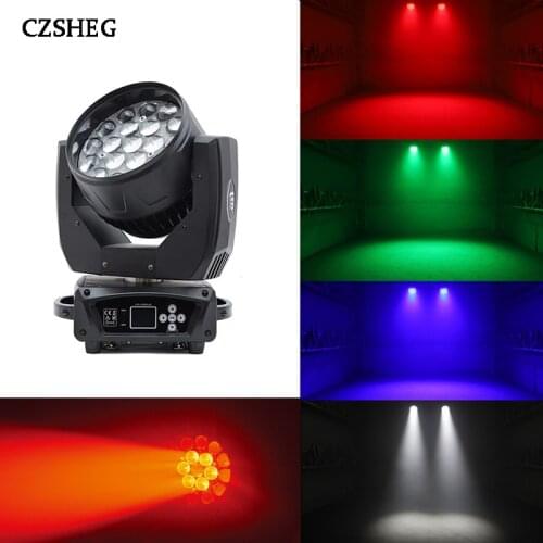LED stage light Zoom19x15w RGBW moving head light, suitable for dance club dance party Disco DJ professional equipment