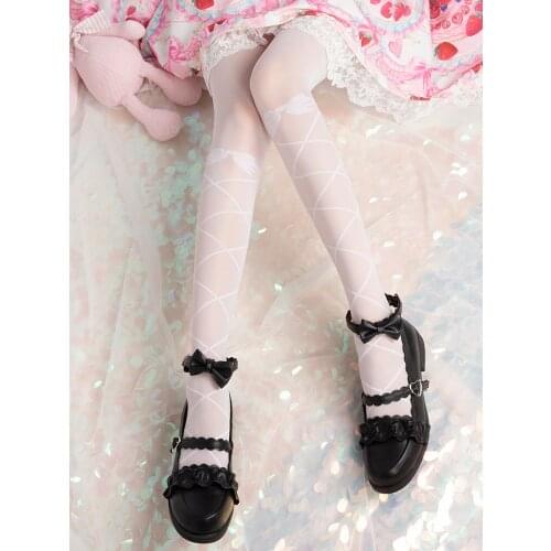 Japanese lolita girl bow tie fishnet sexy thin section bottoming stockings anime ballet beautiful slimming leggings women