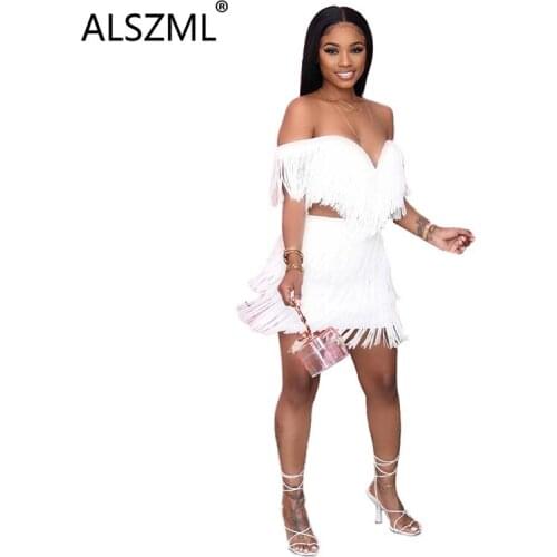 Young party women fashion white one word led short sleeve crop top and hot short 2 pieces set high street sexy tight tracksuits