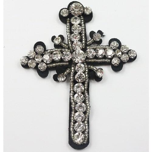 1Pcs Crystal Cross Creative Beads Decorative Clothing 3D Nail Bead Rhinestone Patches at Coat Dress Pants Accessories