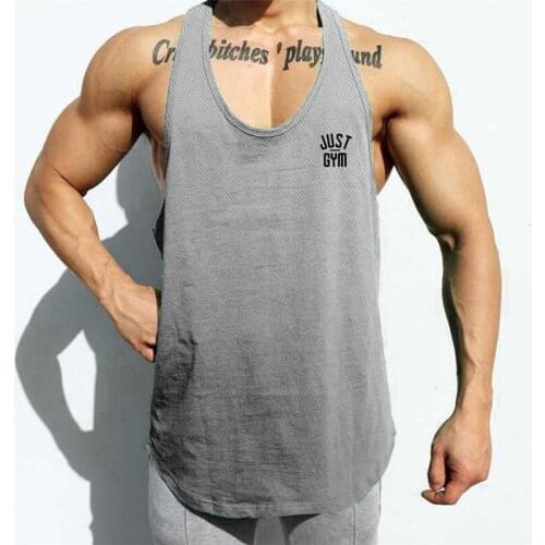2021 Mens Mesh Tank Top Gym Tank Top Fitness Clothing Quick-drying Stretch Vest Running Training Bodybuilding Sleeveless Shirt