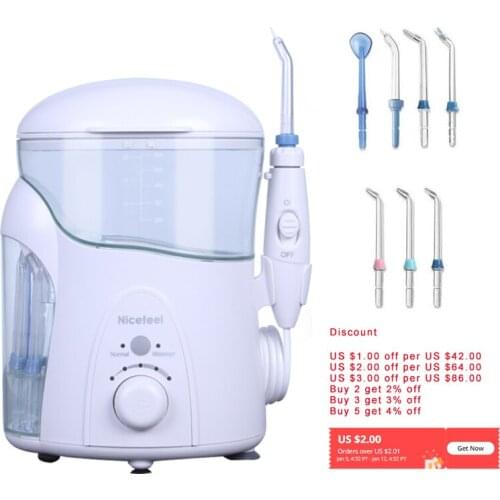 Oral Irrigator Stepless Voltage Regulation Water Jet Flosser 7pcs Tip Water Tank Teeth Cleaner SPA Water Flosser Two-in-One