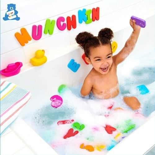 36Pcs/set Baby Bath Toys EVA Foam Alphanumeric Stickers Kids Shower Toys Letter Puzzle Early Education Bath Suction Up Water Toy