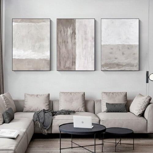 Abstract Wabi-Sabi Style Black and White Grey Retro Oil Painting Texture Niche Canvas Painting Poster Living Room Bedroom Art De