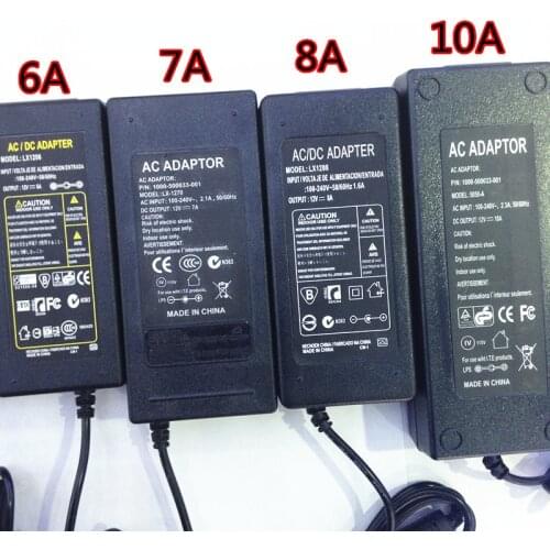 Power Adapter Converter Supply Charger DC 5.5*2.5mmEU UKAU Plug Cable 110-240V AC To DC 12V 2A 3A 5A 6A 8A 10A 12.5A RGBCCT 5730