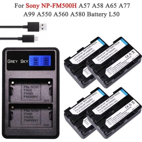 Bateria NP-FM500H NP FM500H Battery for Sony Alpha A58 DSLR-A350A300/A350/A450/A500/A550/A560/A580/A700/A99/A850 SLT-A57