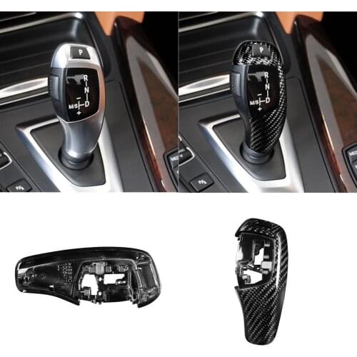 Car Moulding Decoration Flexible Carbon Fiber Gear Shift Knob Cover Interior Trim For BMWF10 F36 F30 F33 F15 F25 F26 F01 F20 F32
