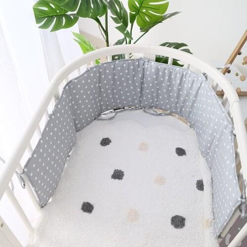 Baby Bed Bumper For Newborns Baby Room Decoration Thick Soft Crib Protector For Kids Cot Cushion With Cotton Cover Detachable