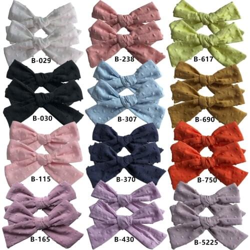BEILARRY 2 PCS Cotton Bubble Fabric bow clips Baby Girls Piggy tail hair bow clips Barrettes Hairgrips Headwear Hair Accessories