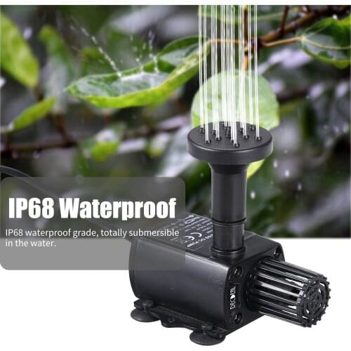 USB Brushless Water Pump with Nozzles Strainer Ultra-quiet Mini Waterproof Water Fountain Pump For Aquarium Pond Circulating