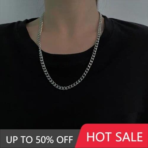 Stainless Steel Chain Necklaces for Women Men Long Hip Hop Necklace on The Neck Fashion Jewelry Accessories Friends Gifts