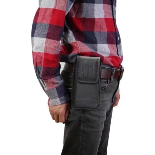 For iPhone 11 Pro Max XS XR 7 8 Plus Holster With ID Card Holder Nylon Pouch, Belt Vertical Phone Case for iPhone 6s Plus