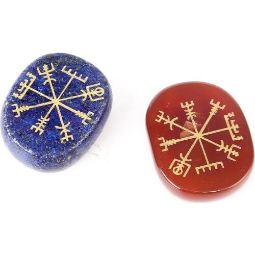 Engraving Vikings Vegvisir War God Guardian Symbol Ornaments natural crystal Jewelry Accessories