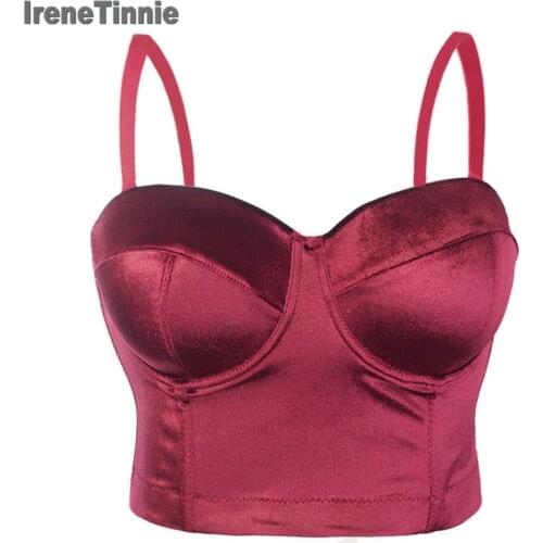 Irene Tinnie Classic Sexy & Charming Top Womens Push Up Bralet Bustier Bra Ladies Plus Size Night Club Party Cropped Tops