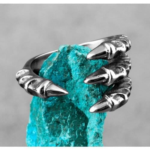 Dragon Claw Skull Stainless Steel Mens Rings Punk Hip Hop Personality for Male Boyfriend Biker Jewelry Creativity Gift Wholesale