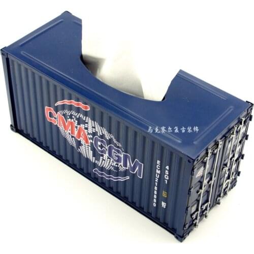 Shipping Container Model Tissue Box Pen Holder Napkin Paper Towel Storage Case Card Slot Antique Desktop Home Decoration Gift