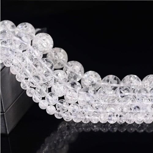 Natural White Crystal 6-14.5mm Popcorn Round Beads Womens Jewelry DIY Necklace Bracelet Jewelry Accessories Chain Length 38cm