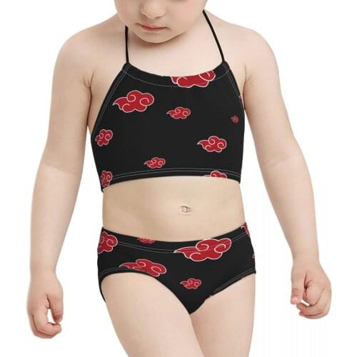Japanese Anime R340 Kids Swimsuit for Girls Children Print Bandage Akatsuki Bikini 2021 Wholesale Brand Baby Girl Swimming Suit
