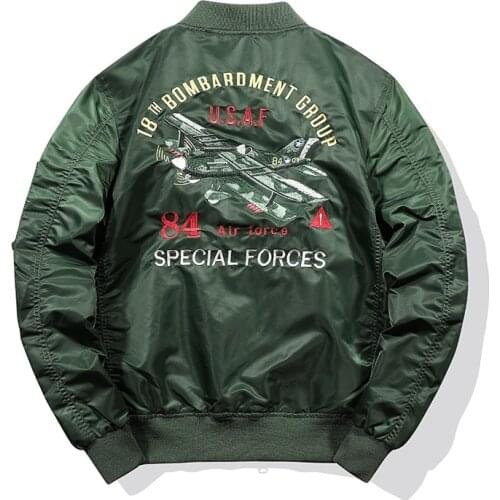 Winter New Air Force Ma1 Bomber Jacket Men Pilot Baseball Uniform Embroidery Coat Casual Loose Windproof Waterproof Outerwear