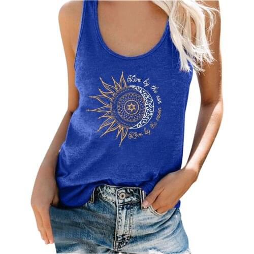 Fashion Womens Letter Print O Neck Tank Top Summer Ladies Sleeveless Loose Beach Long Vest Female Casual Sport T-shirt Top Tank
