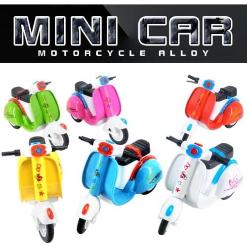 Hot-selling mini simulation pull back alloy car model Q version little sheep motorcycle toy childrens educational toy metal min